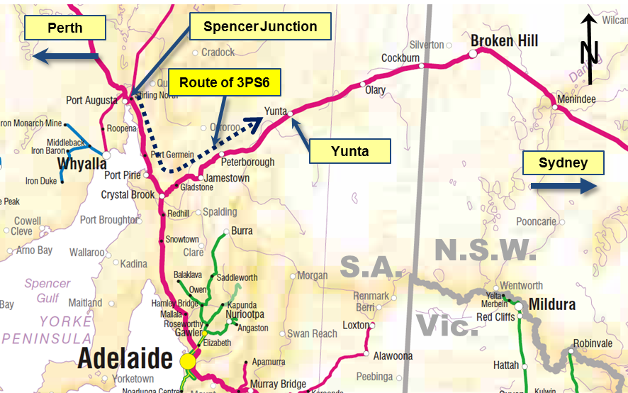 Figure 1: Location of Yunta and route of 3PS6